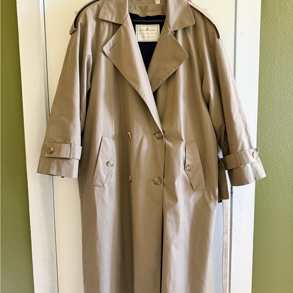 London Fog Beige Double-Breasted Trench Coat